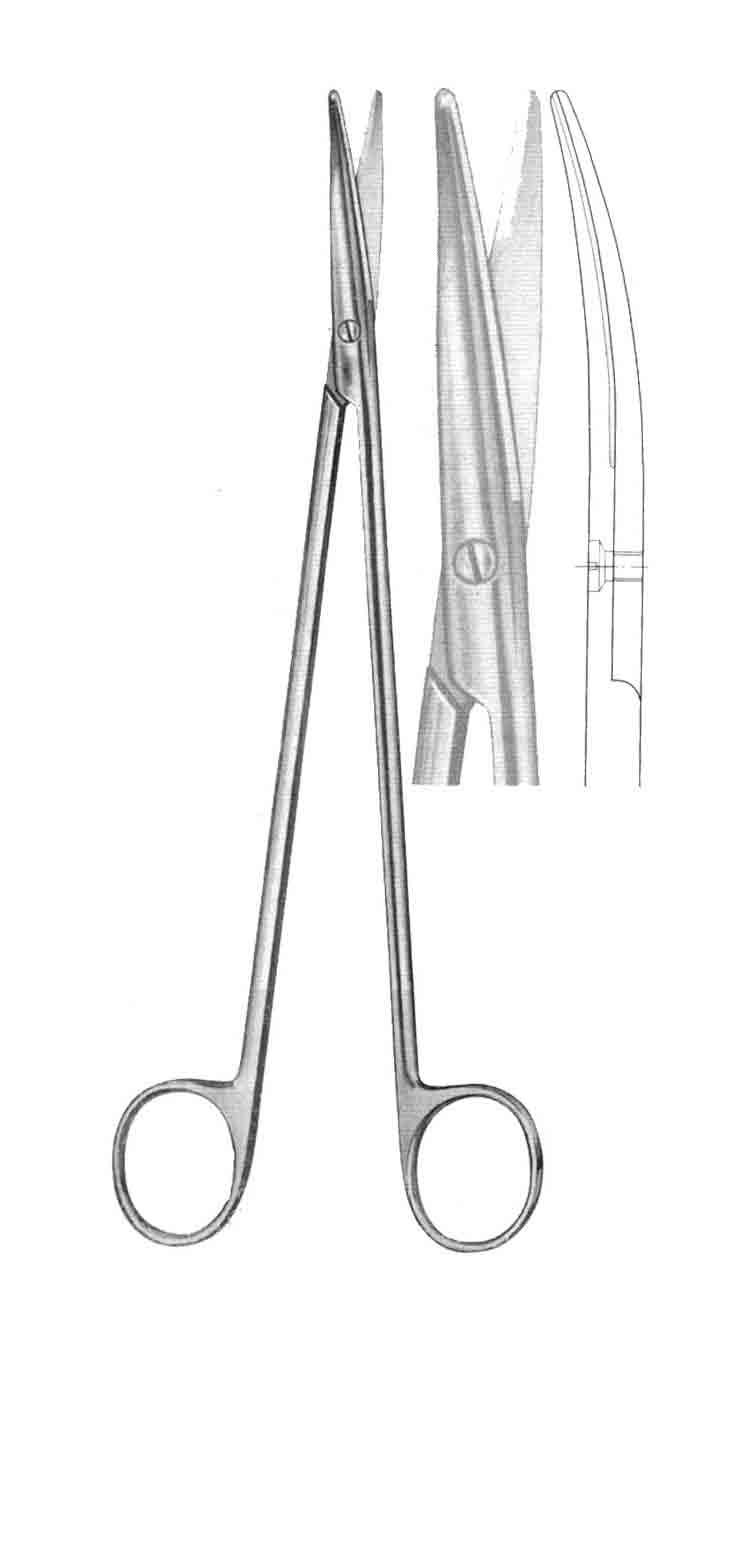 ALTIN SAPLI METZENBAUM MAKAS BİR AĞZI DİŞLİ EĞRİ 23 CM